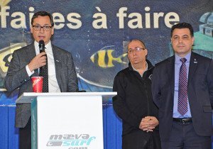 Seen here with Cosmodôme head Marc De Blois (centre) and Laval executive-committee vice-president David De Cotis, STL executive-director Guy Picard many visitors to Laval’s leading attractions are already using public transit. 