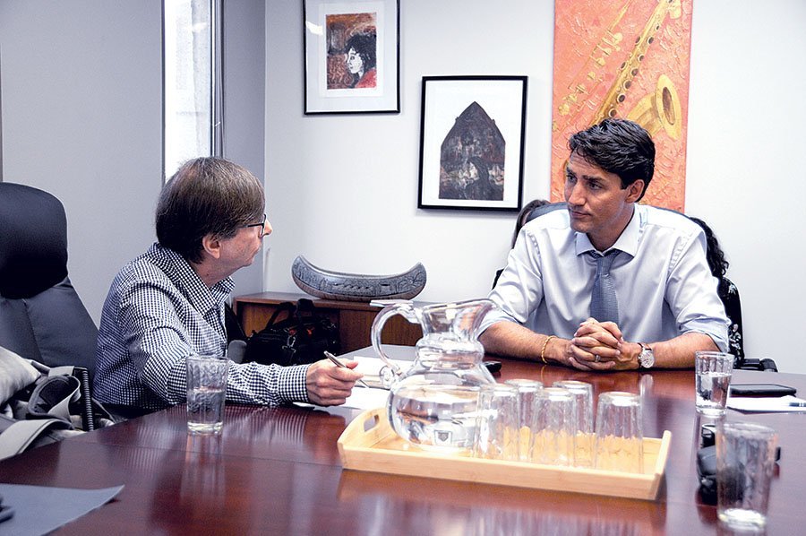 Justin Trudeau with Martin Barry