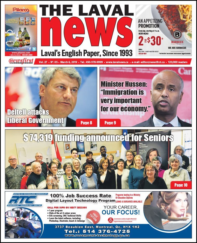 Front page of The Laval News Volume 27, Number 05