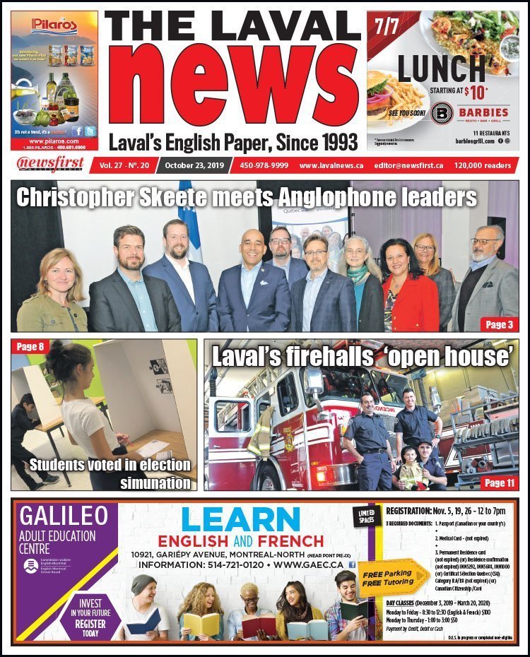 Front page of The Laval News Volume 27, Number 20