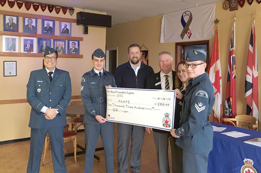 Royal Canadian Legion donates to AGAPE