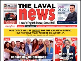 Front page of The Laval News.