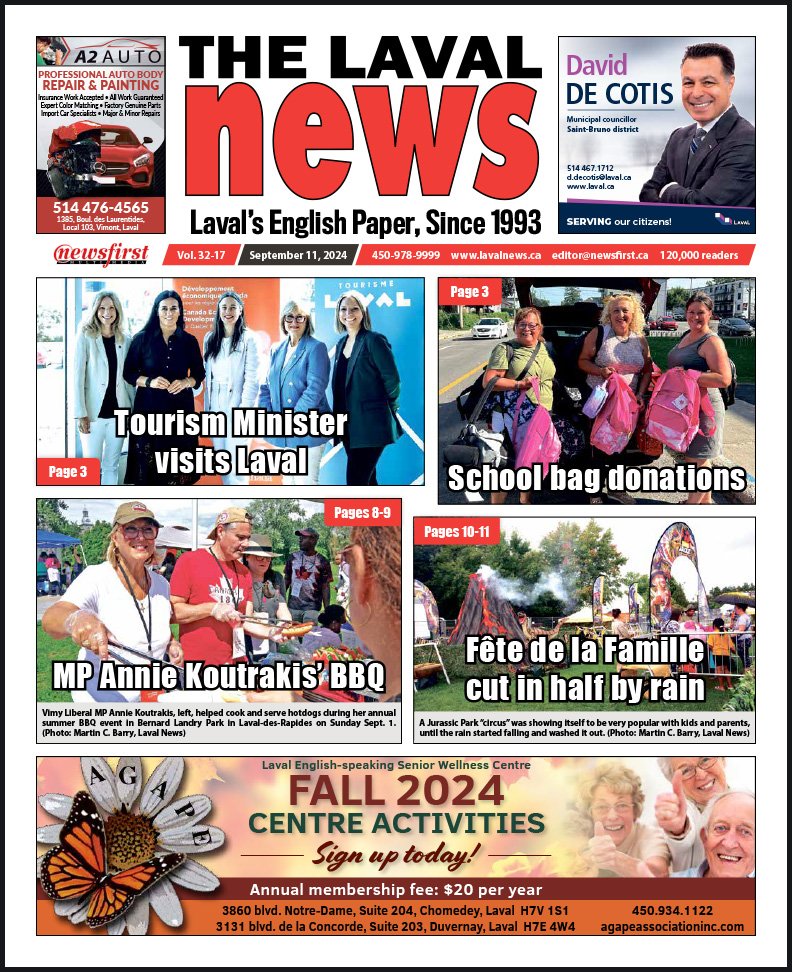 Front page of The Laval News.