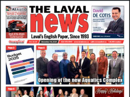 Front page of The Laval News.