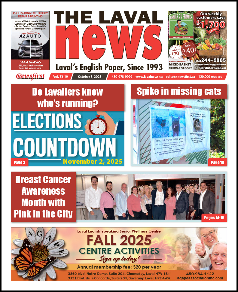 Front page of The Laval News.