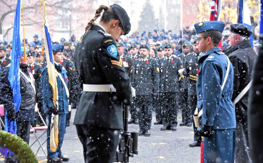 Dignitaries pay their respects at Laval War Cenotaph for Remembrance Day
