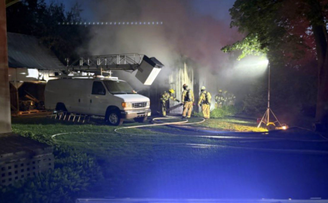 Fire destroys sheds on des Perron Ave. in rural Auteuil